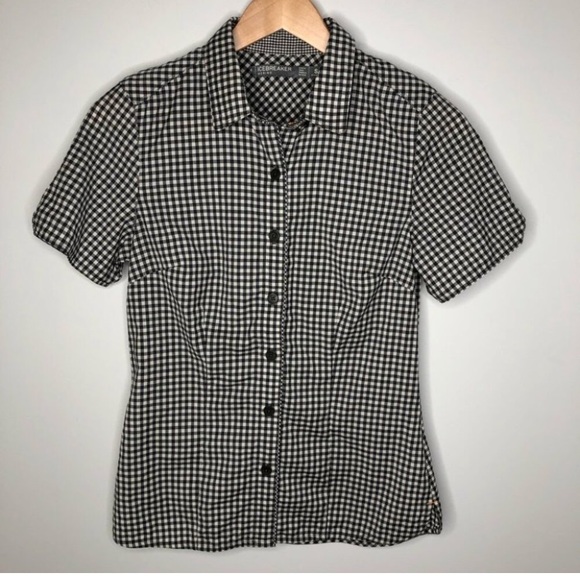 Icebreaker Short Sleeve Black and White Checked Shirt Size Small - Picture 2 of 6